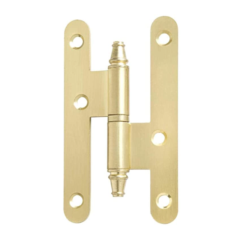 Türband mit runder Platte, 100 mm hoch, mit Abschluss in satiniertem Gold-Finish für Türen