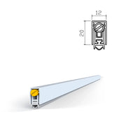 Automatischer Einsteck-Bürstendichtung aus Aluminium und Gummi 12x20 mm und 920 mm für Holztüren