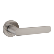 Türklinke mit runder Rosette aus Aluminium R-210 satiniertem Nickel