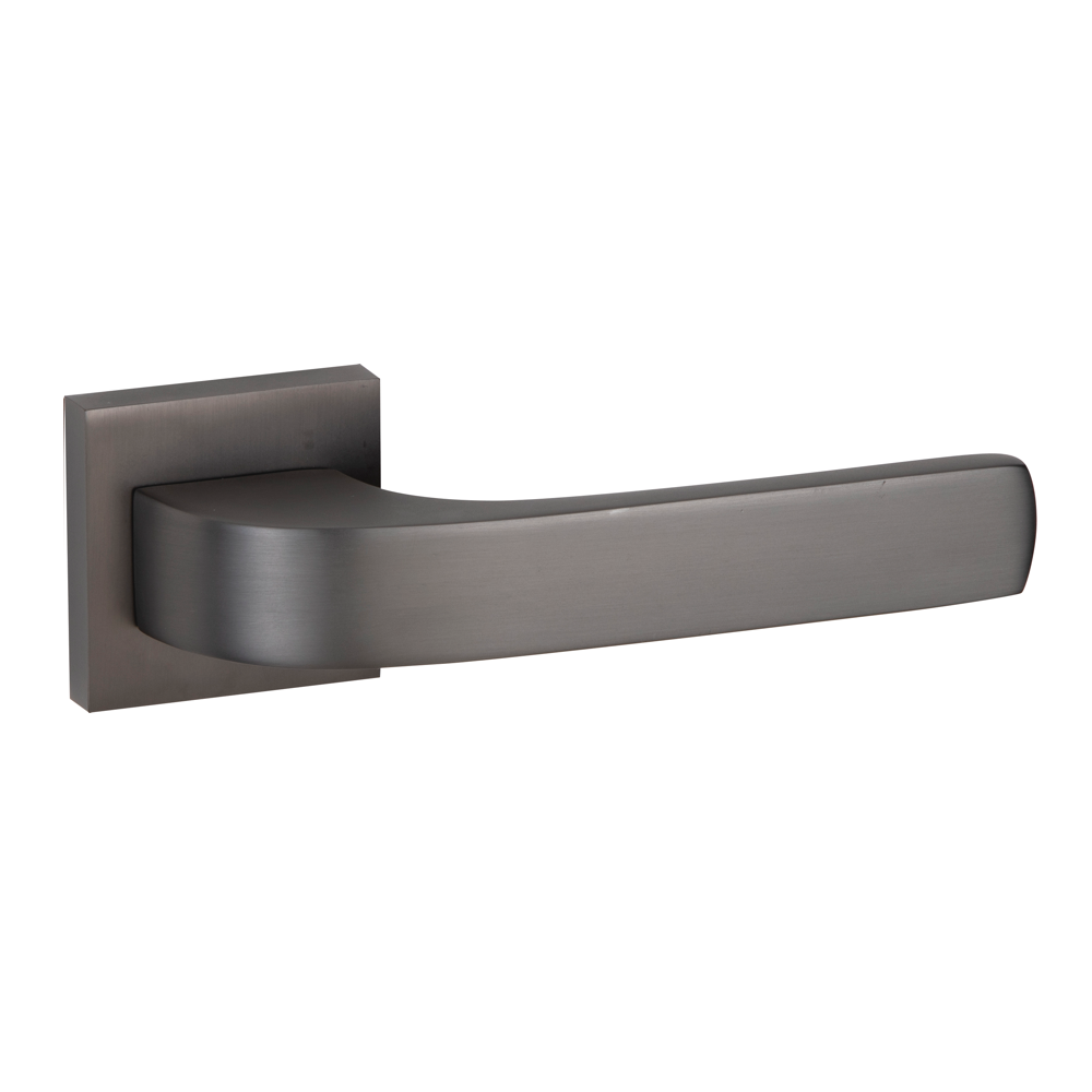 Türklinke aus Zamak Modell 710 mit quadratischer Rosette in Graphit-Finish für Türen