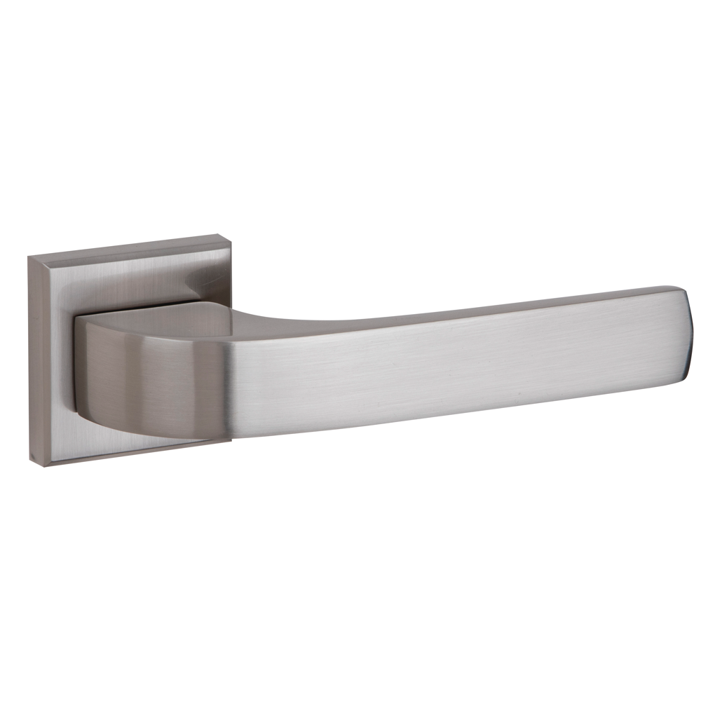 Türklinke aus Zamak Modell 710 mit quadratischer Rosette in satiniertem Nickel für Türen