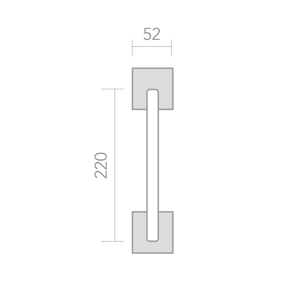 Zamak-Manillon mit quadratischer Rosette Modell 224 für Schiebetüren