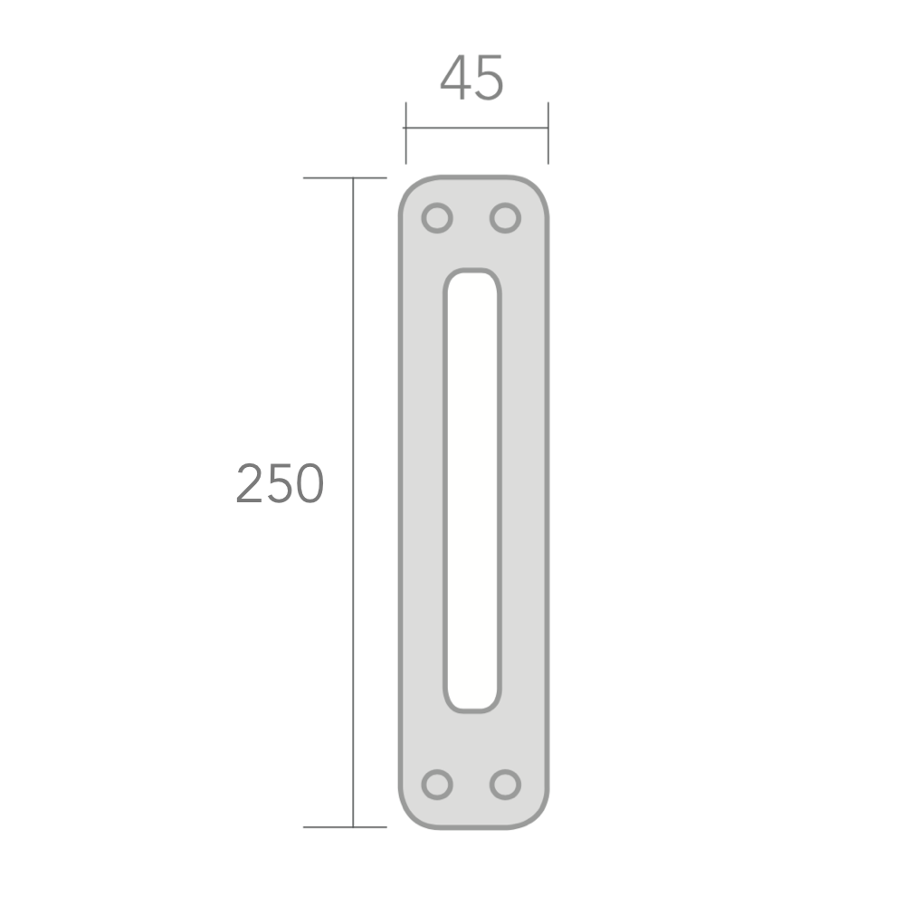Manillon mit ovaler Platte und breitem Griff in glänzend polierter Ausführung Modell 6504 für Türen