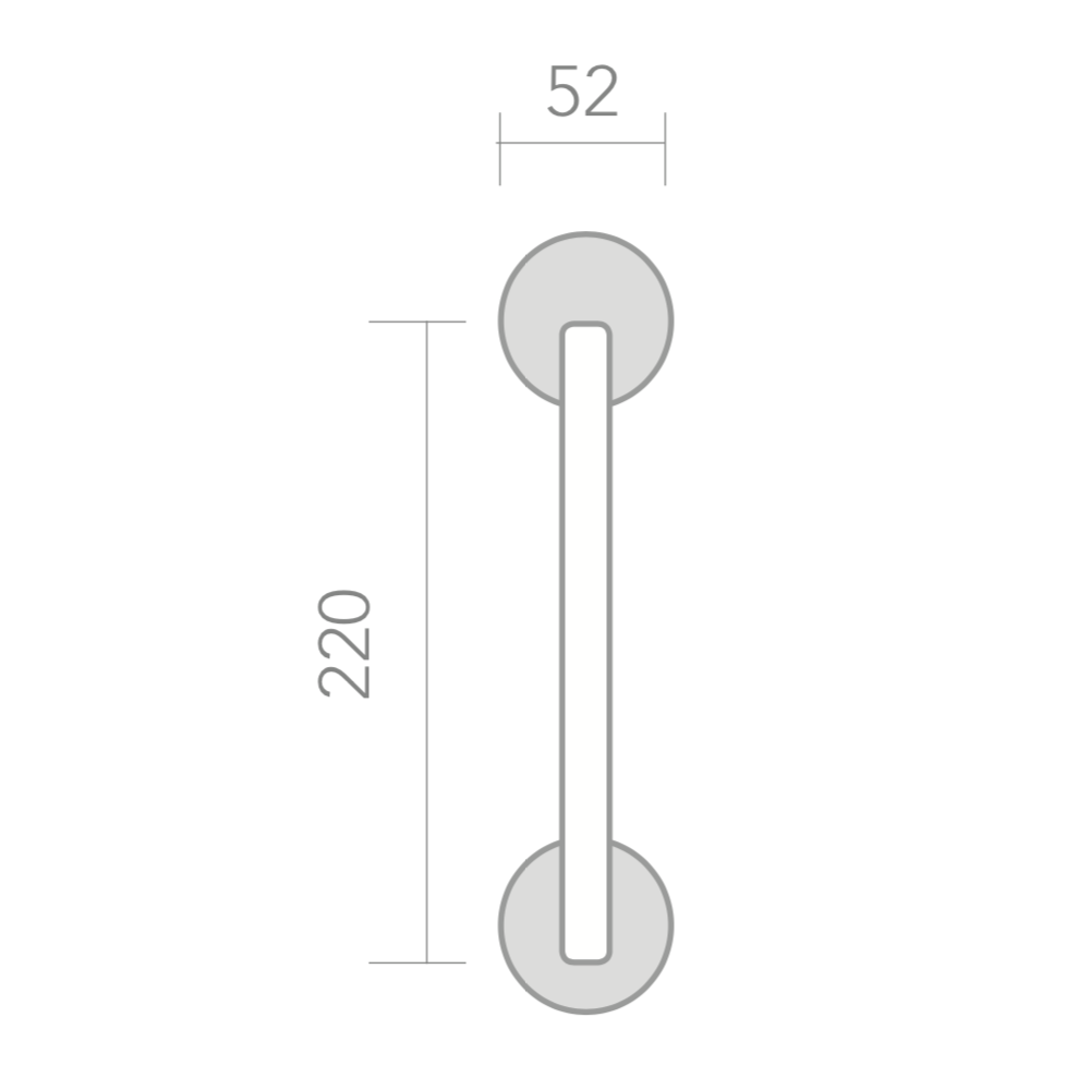 Zamak-Stoßgriff in Bicolor-Nickel-Finish mit runder Rosette '324'