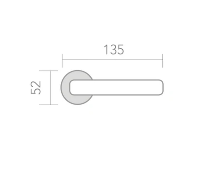 Türklinke mit runder Rosette aus Aluminium R-410 satiniertem Nickel
