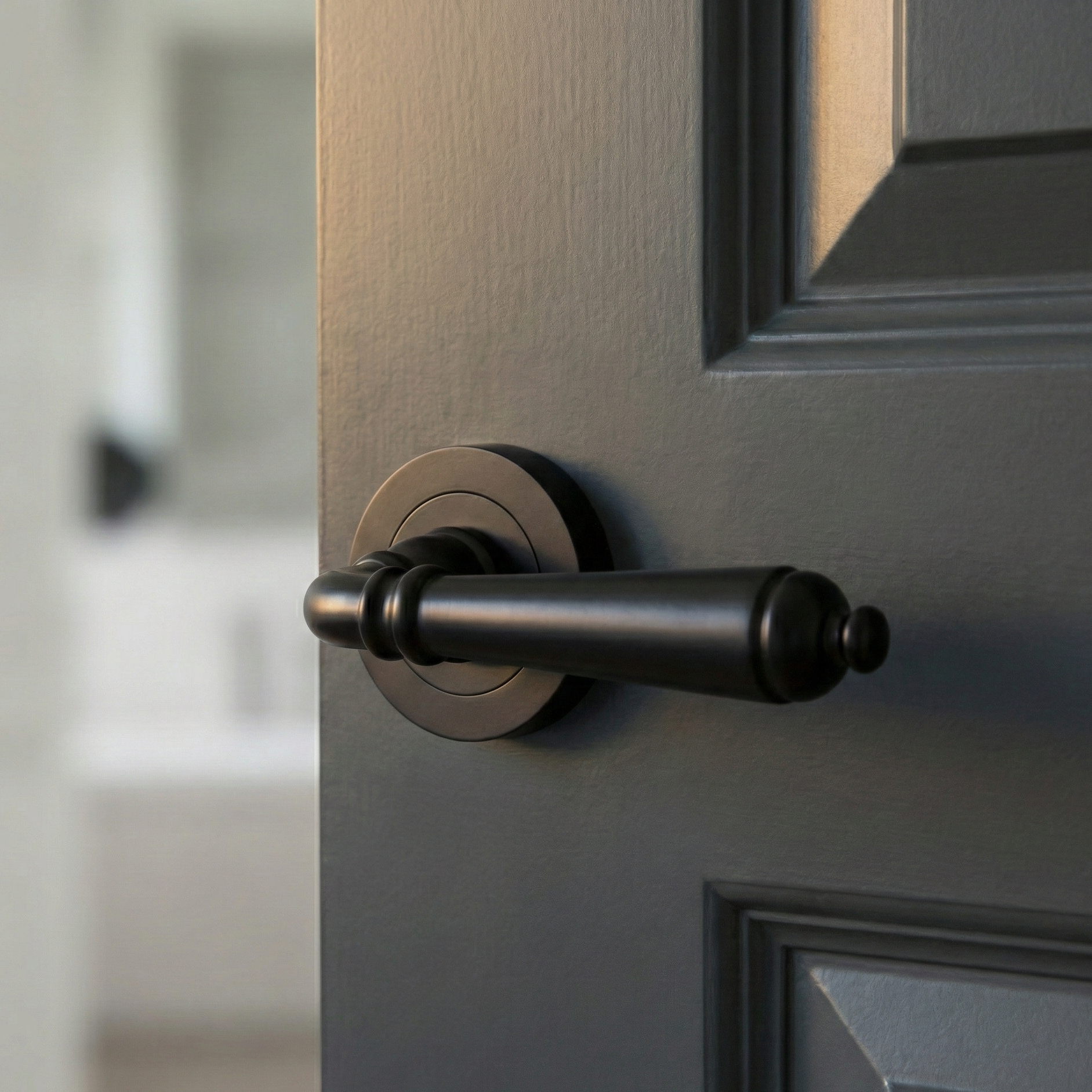 Türklinke mit runder Rosette aus Aluminium R-410