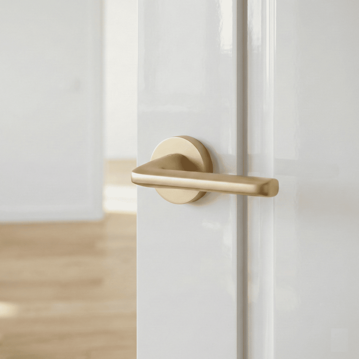 Türklinke mit runder Rosette aus Aluminium RS-310 mattgold