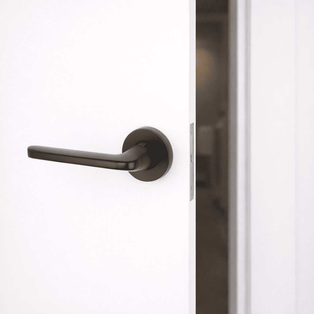Türklinke mit runder Rosette aus Aluminium RS-310 schwarz