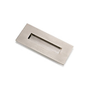 Rechteckiger vernickelter Griff 3790, 155x73mm, zum Einlassen in Möbel und Schränke