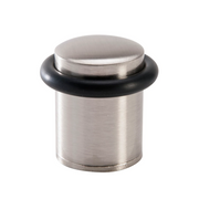 Zylindrischer vernickelter Türstopper mit Gummidämpfer und 20mm Durchmesser