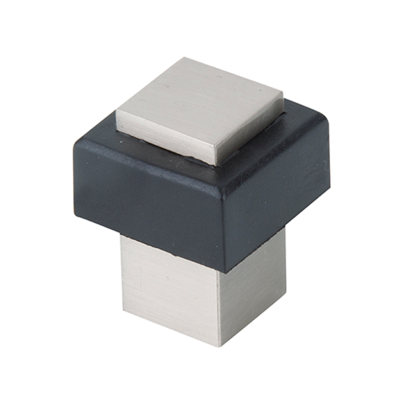 Quadratischer Türstopper, 17 mm Seitenlänge, mit breitem Gummi für Türen