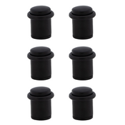 6 zylindrische schwarze Türstopper mit Gummidämpfer und 20mm Durchmesser