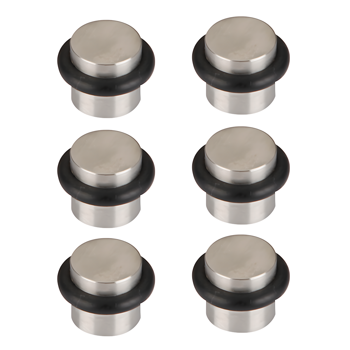 6 zylindrische Türstopper mit Gummidämpfer und 19mm Durchmesser
