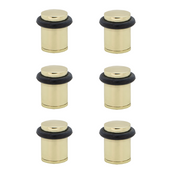6 zylindrische goldene Türstopper mit Gummidämpfer und 20mm Durchmesser