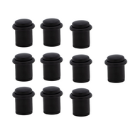 10 zylindrische schwarze Türstopper mit Gummidämpfer und 20mm Durchmesser