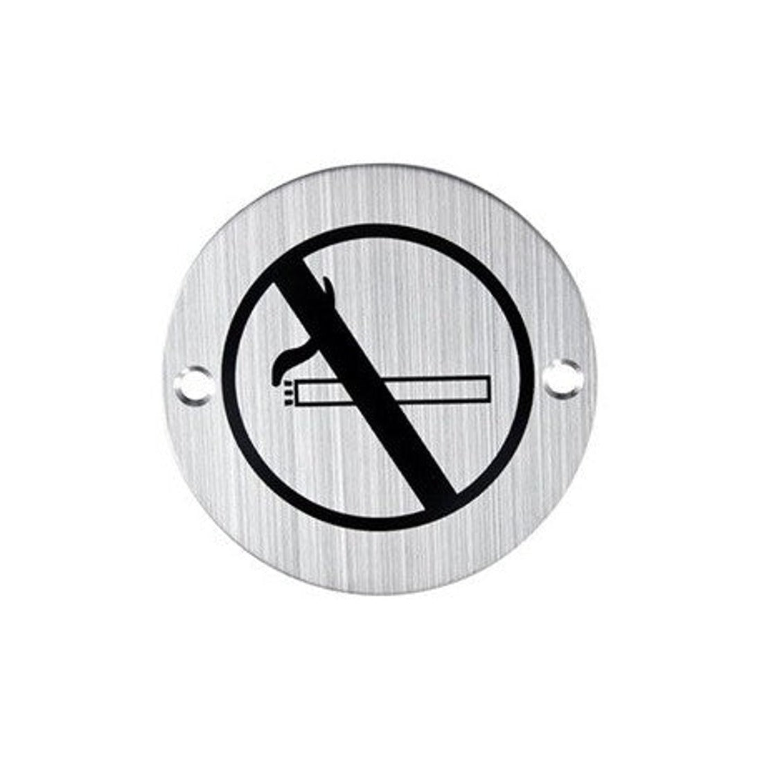 Cartel de 75Ø de acero inoxidable de prohibido fumar (HD)