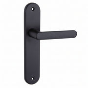 Türklinke mit ovalem Aluminiumschild 250x48 mm in Schwarz für den Innenbereich