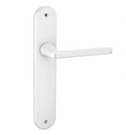 Manilla con placa ovalada de aluminio acabado blanco de 250x48 mm para puertas de interior