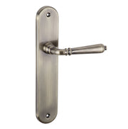 Türklinke mit ovalem Langschild aus mattem Bronze-Aluminium 250x48 mm für Innentüren
