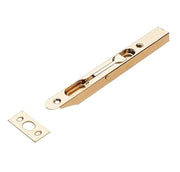 Einsteck-Türriegel aus glänzend vermessingtem Edelstahl, 160 mm, für Doppeltüren