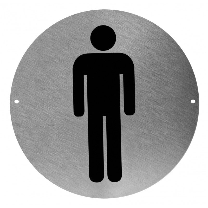 Edelstahl-Schild für Herren-WC